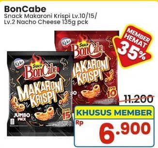 Promo Harga Kobe Bon Cabe Makaroni Krispi Level 10, Level 15, Nacho Cheese Level 2 150 gr - Indomaret