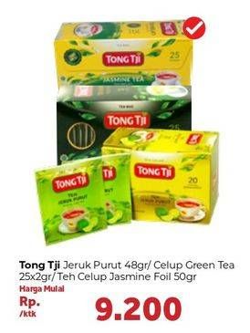 Promo Harga Tong Tji Teh Celup Green Tea Dengan Amplop, Green Tea Jasmine Dengan Amplop, Teh Jeruk Purut Dengan Amplop 15 pcs - Carrefour