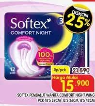 Promo Harga Softex Comfort Night Wing 29cm, Wing 36cm, Wing 42cm 8 pcs - Superindo