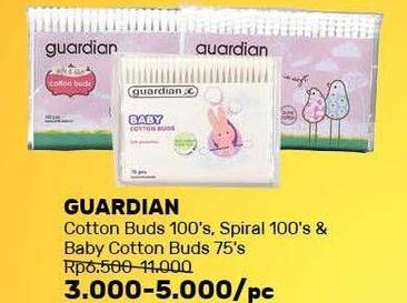 Promo Harga GUARDIAN Cotton Buds Baby, Reguler, Spiral 75 pcs - Guardian