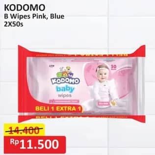 Promo Harga Kodomo Baby Wipes Rice Milk Pink, Classic Blue 50 pcs - Alfamart