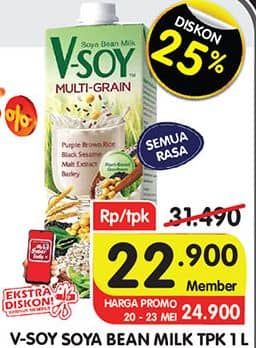 Promo Harga V-soy Soya Bean Milk All Variants 1000 ml - Superindo