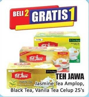 Promo Harga Teh Jawa Teh Celup Jasmine Tea Dengan Amplop, Black Tea, Vanilla per 25 pcs 2 gr - Hari Hari