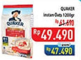 Promo Harga Quaker Oatmeal Instant 1200 gr - Hypermart