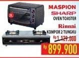 Promo Harga MASPION / SHARP Oven Toaster / RINNAI Kompor 2 Tungku  - Hypermart