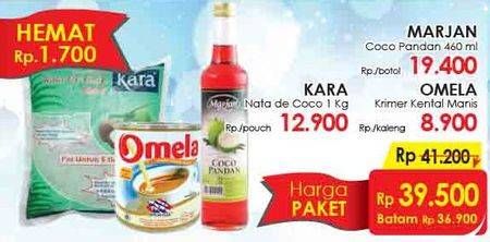 Promo Harga Marjan Syrup + Kara Nata de Coco + Omela Krimer Kental Manis  - LotteMart