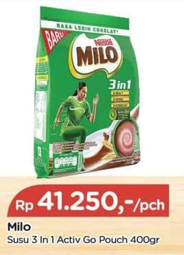 Promo Harga Milo ActivGo 3in1 300 gr - TIP TOP