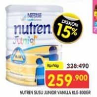 Promo Harga Nestle Nutren Junior Vanilla 800 gr - Superindo