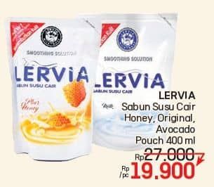 Promo Harga Lervia Sabun Cair Susu  Plus Honey, Plus Avocado, Original 400 ml - LotteMart