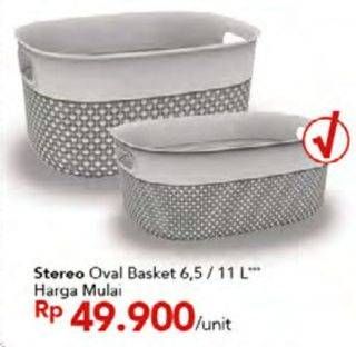 Promo Harga Stereo Oval Basket 6.5ltr, 11ltr  - Carrefour