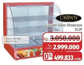 Promo Harga CROWN Curve Glass Showcase  - Lotte Grosir