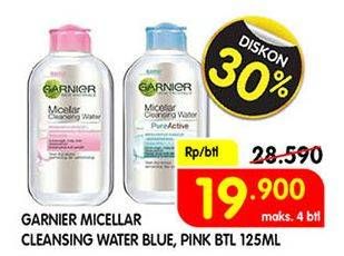 Promo Harga GARNIER Micellar Water Blue, Pink 125 ml - Superindo