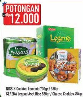 Promo Harga Nissin Cookies Lemonia / Serena Legend Asst Bisc  - Hypermart