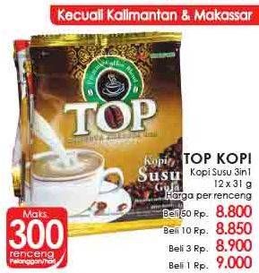 Promo Harga Top Coffee Kopi per 12 sachet 31 gr - LotteMart