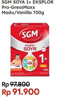 Promo Harga SGM Eksplor Soya 1-5 Susu Pertumbuhan Vanila, Madu 700 gr - Indomaret