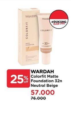 Promo Harga Wardah Colorfit Matte Foundation 32N Neutral Beige  - Watsons