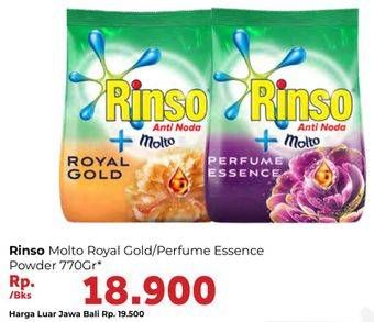Promo Harga RINSO Molto Detergent Bubuk Royal Gold, Perfume Essence 770 gr - Carrefour