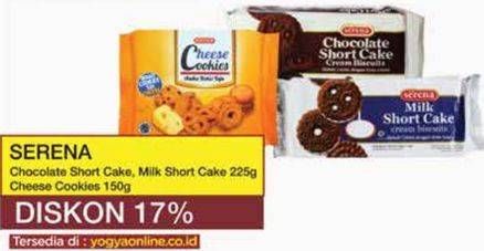 Promo Harga Serena Chocolate Short Cake, Milk short cake 225, cheese cookies q50g  - Yogya