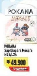 Promo Harga Pokana Mosafe Sap Diapers M26, L24 24 pcs - Alfamart