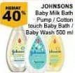 Promo Harga JOHNSONS Baby Cottontouch Top to Toe Bath 500 ml - Giant
