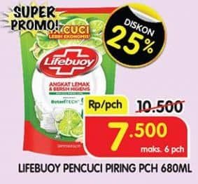 Promo Harga Lifebuoy Pencuci Piring Lime Botani 680 ml - Superindo