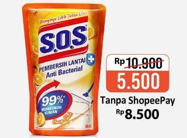 Promo Harga SOS Pembersih Lantai Orange, Apple 750 ml - Alfamart