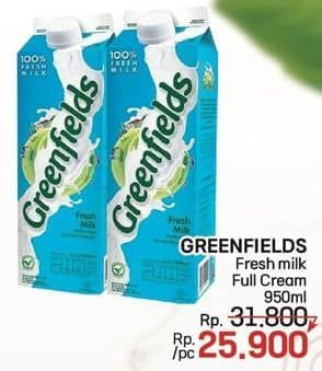 Promo Harga Greenfields Fresh Milk Full Cream 1000 ml - LotteMart