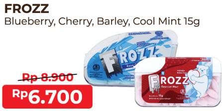 Promo Harga FROZZ Candy Barley Mint, Blackberry, Cherry Mint, Cool Mint 15 gr - Alfamart