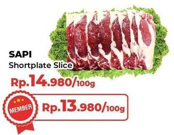 Promo Harga Beef Short Plate Slice per 100 gr - Yogya