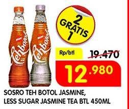 Promo Harga SOSRO Teh Botol Less Sugar, Less Sugar, Original, Original 350 ml - Superindo