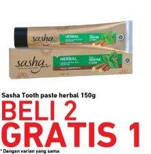 Promo Harga SASHA Toothpaste Herbal 150 gr - Carrefour
