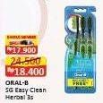 Promo Harga Oral B Toothbrush Easy Clean Herbal Soft 3 pcs - Alfamart