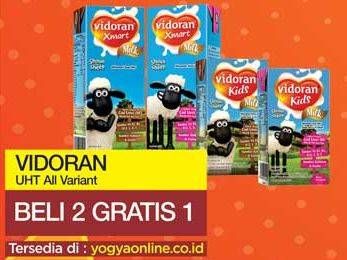 Promo Harga VIDORAN Kids Milk UHT Coklat, Coklat, Stroberi, Stroberi 115 ml - Yogya