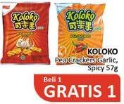 Promo Harga KOLOKO Koloko Pea Crackers Garlic, Spicy 57 gr - Alfamidi