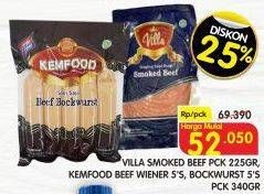 Promo Harga Villa Smoked Beef/Kemfood Beef Wiener/Bockwurst   - Superindo