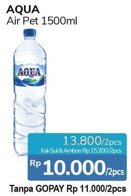 Promo Harga AQUA Air Mineral per 2 botol 1500 ml - Alfamidi