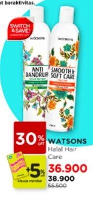 Promo Harga Watsons Halal Smooth & Soft Care Shampoo 400 ml - Watsons