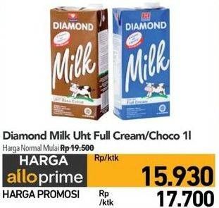 Promo Harga Diamond Milk UHT Chocolate, Full Cream 1000 ml - Carrefour