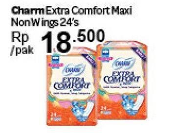 Promo Harga Charm Extra Comfort Maxi Long NonWing 26cm 24 pcs - Carrefour
