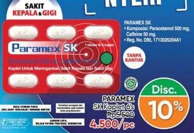 Promo Harga Paramex SK Paracetamol 6 pcs - Guardian
