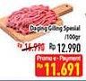 Promo Harga Daging Giling Sapi Spesial per 100 gr - Hypermart