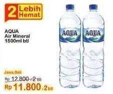 Promo Harga Aqua Air Mineral 1500 ml - Indomaret