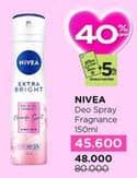 Promo Harga Nivea Deo Spray 150 ml - Watsons