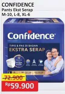 Promo Harga Confidence Adult Pants Slim & Fit Extra Absorb M10, L8, XL6 6 pcs - Alfamart