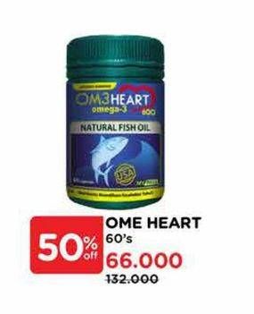 Promo Harga Omeheart Omega 3 Natural Fish Oil 60 pcs - Watsons