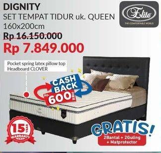 Promo Harga ELITE Dignity Complete Bed Set 160x200cm  - Courts