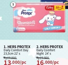 Promo Harga Hers Protex Daily Comfort Wing 23, 5cm 22 pcs - Guardian
