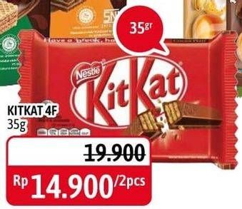 Promo Harga KIT KAT Chocolate 4 Fingers 35 gr - Alfamidi