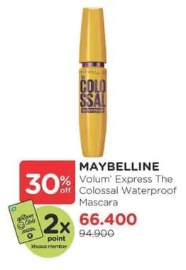 Promo Harga Maybelline Colossal Waterproof Black 9 ml - Watsons