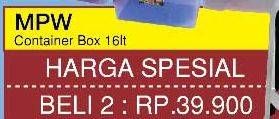 Promo Harga MPW Container per 2 box 16 ltr - Yogya